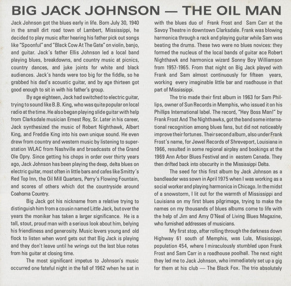 Big Jack Johnson - The Oil Man (CD, Album, RE) (Mint (M)) - Image 3