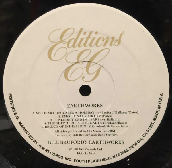 Bill Bruford's Earthworks - Earthworks (LP, Album) (Very Good Plus (VG+)) - Image 4