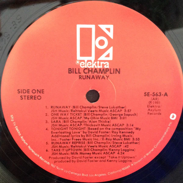 Bill Champlin - Runaway (LP, Album, All) (Very Good (VG)) - Image 3