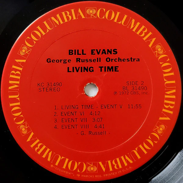 Bill Evans / George Russell Orchestra - Living Time (LP, Album, Pit) (Very Good Plus (VG+)) - Image 4