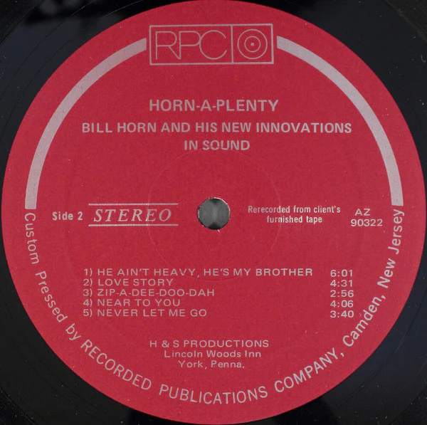 Bill Horn - Horn-A-Plenty: Bill Horn And His New Innovations In Sound (LP) (Very Good Plus (VG+)) - Image 4