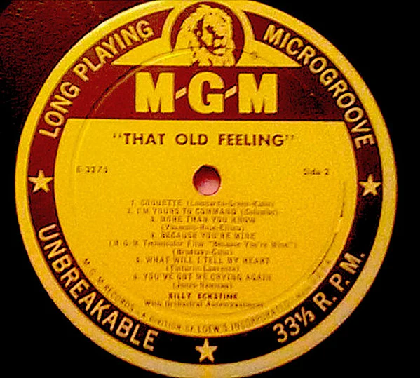 Billy Eckstine - That Old Feeling (LP, Album, Mono) (Very Good (VG)) - Image 4