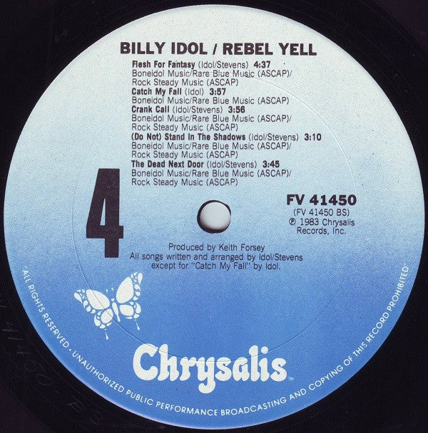 Billy Idol - Rebel Yell (LP, Album, Pit) (Near Mint (NM or M-)) - Image 4
