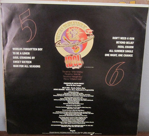 Billy Idol - Whiplash Smile (LP, Album, Club, Col) (Very Good Plus (VG+)) - Image 4