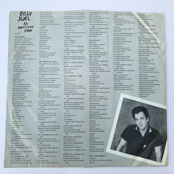 Billy Joel - An Innocent Man (LP, Album, Car) (Near Mint (NM or M-)) - Image 3