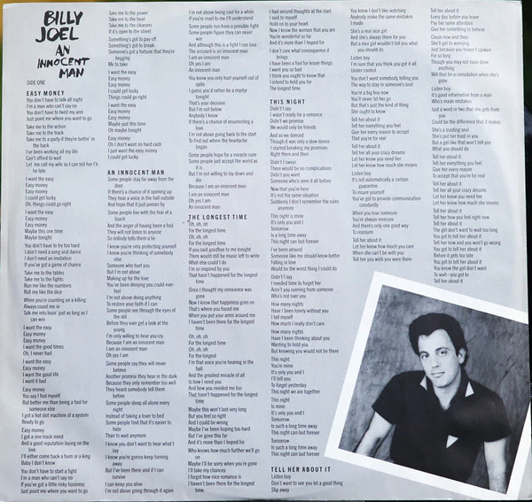 Billy Joel - An Innocent Man (LP, Album, Pit) (Very Good Plus (VG+)) - Image 3