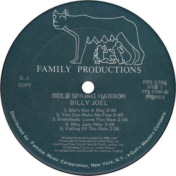 Billy Joel - Cold Spring Harbor (LP, Album, Unofficial, D.J) (Near Mint (NM or M-)) - Image 3