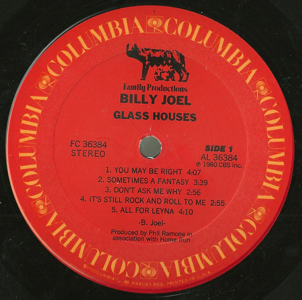 Billy Joel - Glass Houses (LP, Album, Pit) (Very Good (VG)) - Image 3