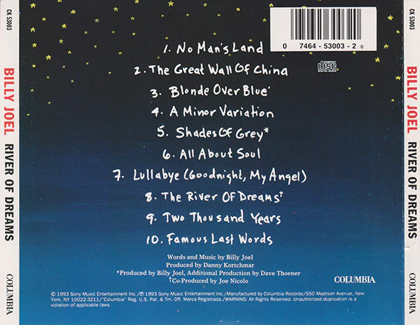 Billy Joel - River Of Dreams (CD, Album, Pit) (Near Mint (NM or M-)) - Image 2