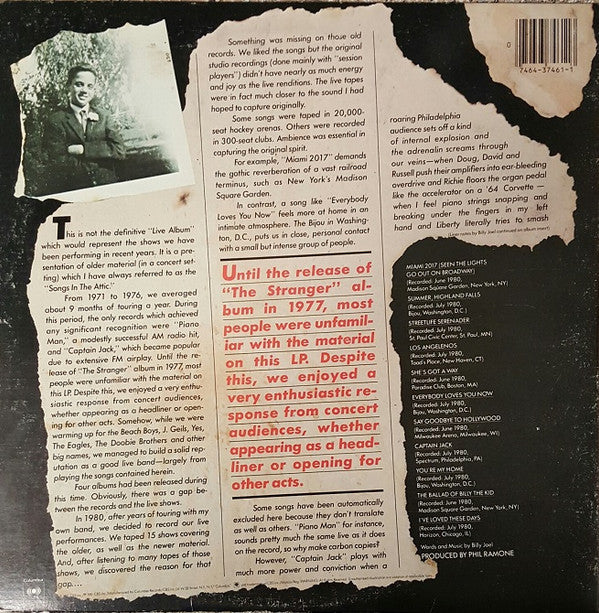 Billy Joel - Songs In The Attic (LP, Album, Ter) (Very Good Plus (VG+)) - Image 4