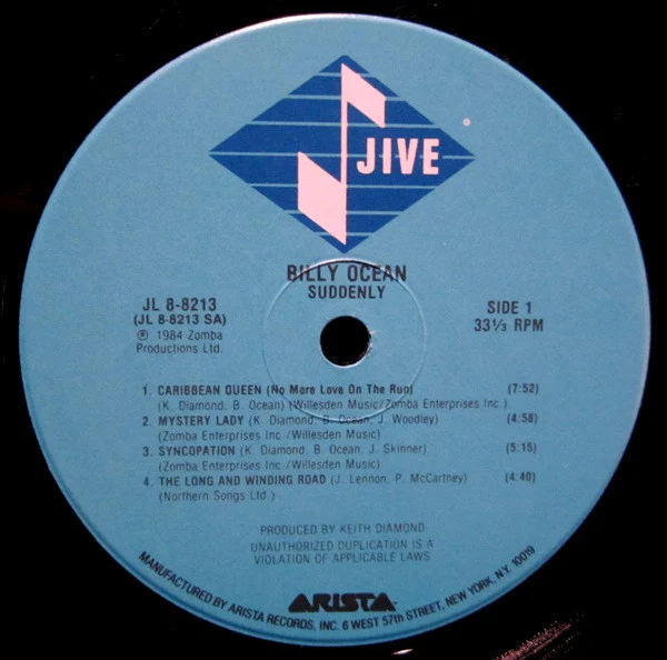 Billy Ocean - Suddenly (LP, Album, Ind) (Near Mint (NM or M-)) - Image 3