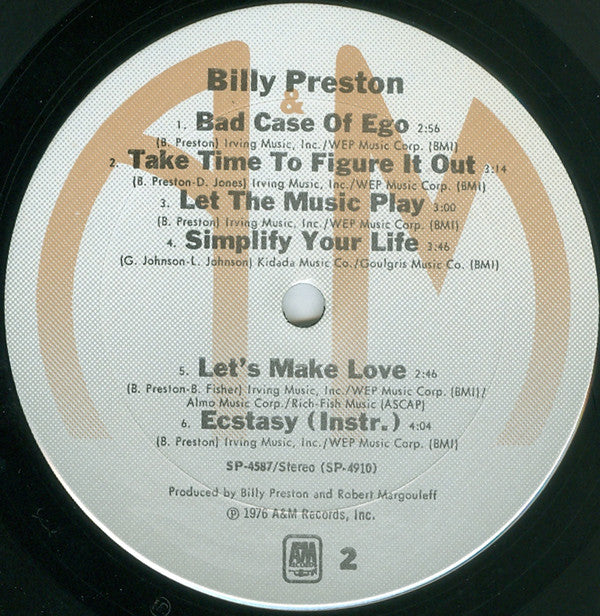 Billy Preston - Billy Preston (LP, Album) (Near Mint (NM or M-)) - Image 4