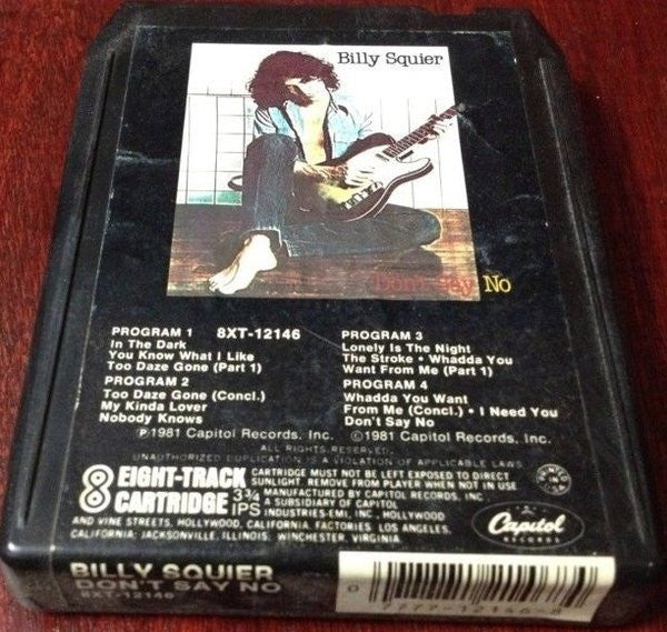 Billy Squier - Don't Say No (8-Trk, Album) (Very Good (VG)) - Image 2