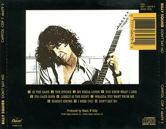 Billy Squier - Don't Say No (CD, Album, RE) (Very Good Plus (VG+)) - Image 2