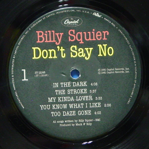 Billy Squier - Don't Say No (LP, Album, Win) (Very Good Plus (VG+)) - Image 3