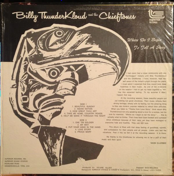 Billy Thunderkloud And The Chieftones - Where Do I Begin To Tell A Story (LP, Album) (Very Good Plus (VG+)) - Image 2