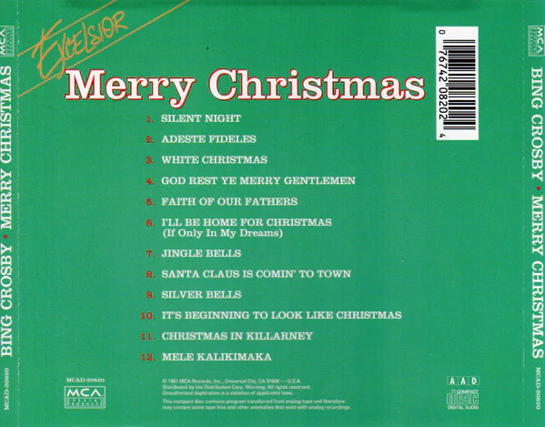Bing Crosby - Merry Christmas (CD, Album, RE) (Very Good Plus (VG+)) - Image 2