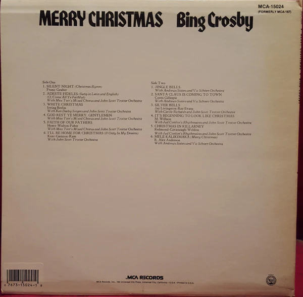 Bing Crosby - Merry Christmas (LP, Album, RE, Blu) (Very Good Plus (VG+)) - Image 2