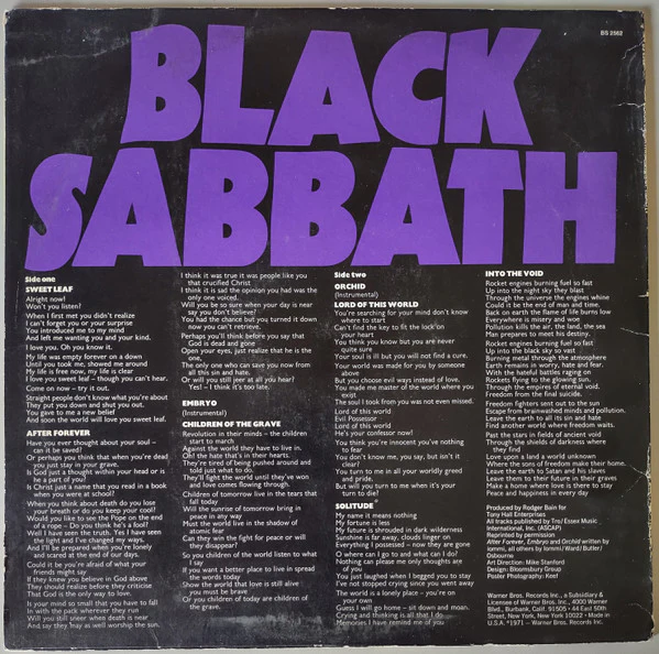Black Sabbath - Master Of Reality (LP, Album, (P)) (Very Good Plus (VG+)) - Image 3