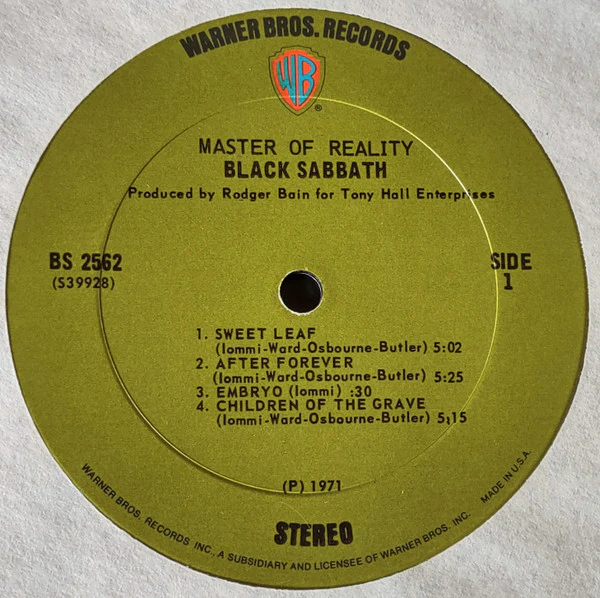 Black Sabbath - Master Of Reality (LP, Album, (P)) (Very Good Plus (VG+)) - Image 4