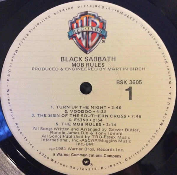 Black Sabbath - Mob Rules (LP, Album) (Near Mint (NM or M-)) - Image 3