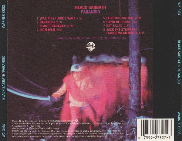 Black Sabbath - Paranoid (CD, Album, Club, RE) (Very Good Plus (VG+)) - Image 2