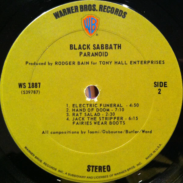 Black Sabbath - Paranoid (LP, Album, Gat) (Very Good (VG)) - Image 5