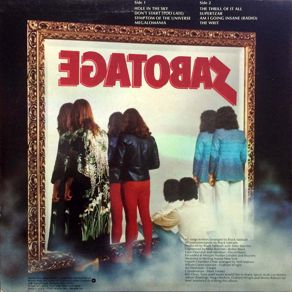 Black Sabbath - Sabotage (LP, Album) (Very Good Plus (VG+)) - Image 2