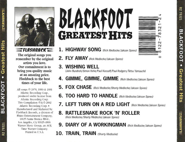 Blackfoot - Greatest Hits (CD, Comp, RP) (Very Good Plus (VG+)) - Image 2