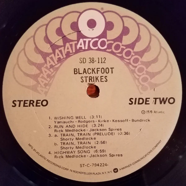Blackfoot - Strikes (LP, Album, SRC) (Near Mint (NM or M-)) - Image 3