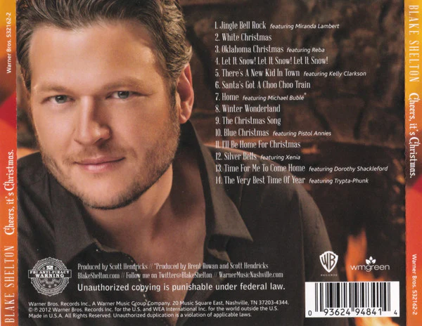 Blake Shelton - Cheers, It's Christmas (CD, Album) (Near Mint (NM or M-)) - Image 2