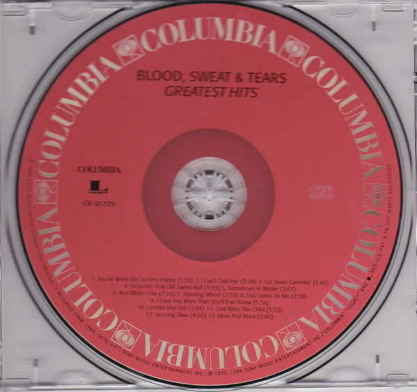 Blood, Sweat And Tears - Blood, Sweat And Tears Greatest Hits (CD, Comp, RM) (Near Mint (NM or M-)) - Image 5