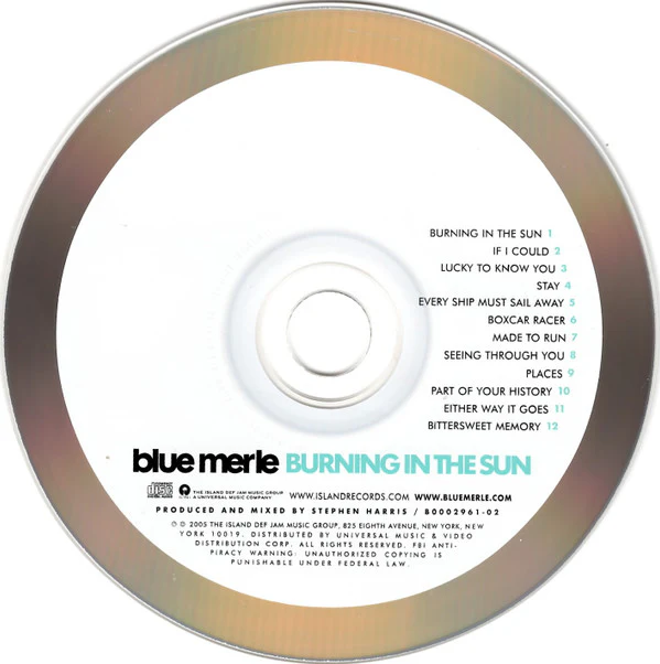 Blue Merle - Burning In The Sun (CD, Album, UML) (Very Good Plus (VG+)) - Image 3