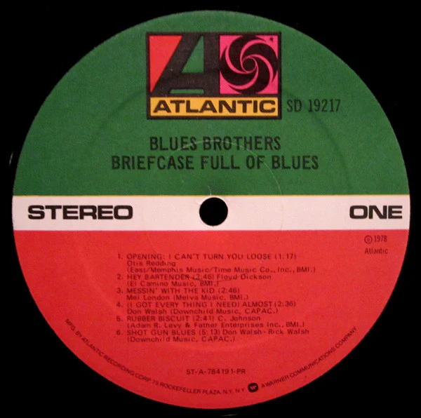 Blues Brothers* - Briefcase Full Of Blues (LP, Album, PR ) (Very Good Plus (VG+)) - Image 3
