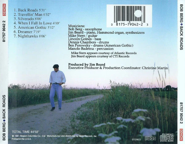 Bob Berg - Back Roads (CD, Album, Promo) (Very Good Plus (VG+)) - Image 2