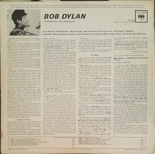 Bob Dylan - Bob Dylan (LP, Album, Mono, RP, Bri) (Very Good Plus (VG+)) - Image 2