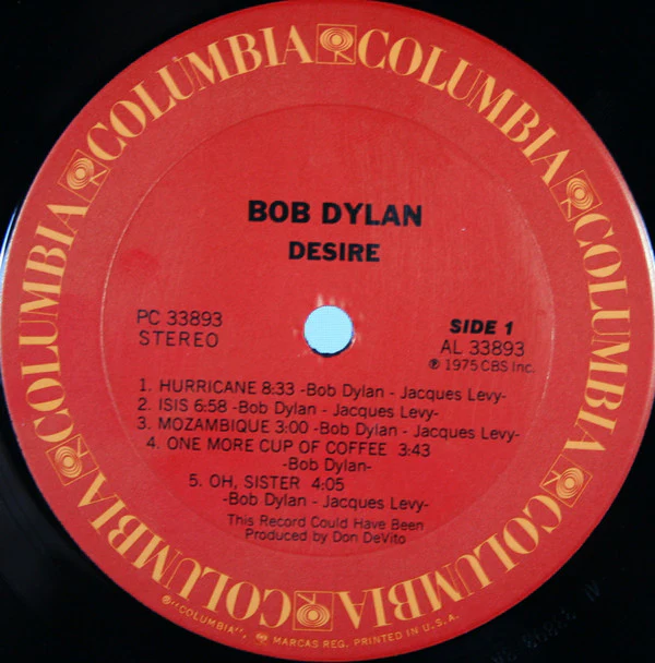 Bob Dylan - Desire (LP, Album, Ter) (Near Mint (NM or M-)) - Image 3