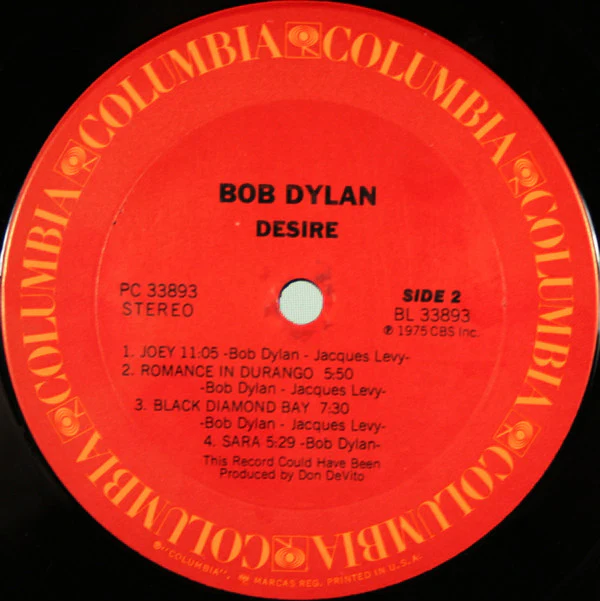 Bob Dylan - Desire (LP, Album, Ter) (Near Mint (NM or M-)) - Image 4
