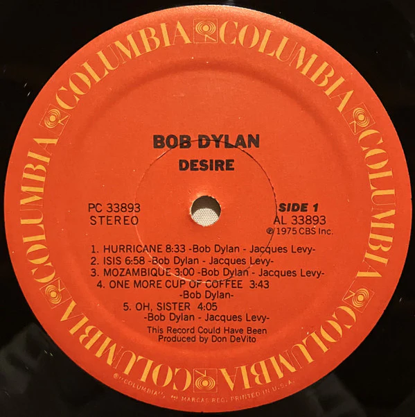 Bob Dylan - Desire (LP, Album, Ter) (Very Good Plus (VG+)) - Image 3