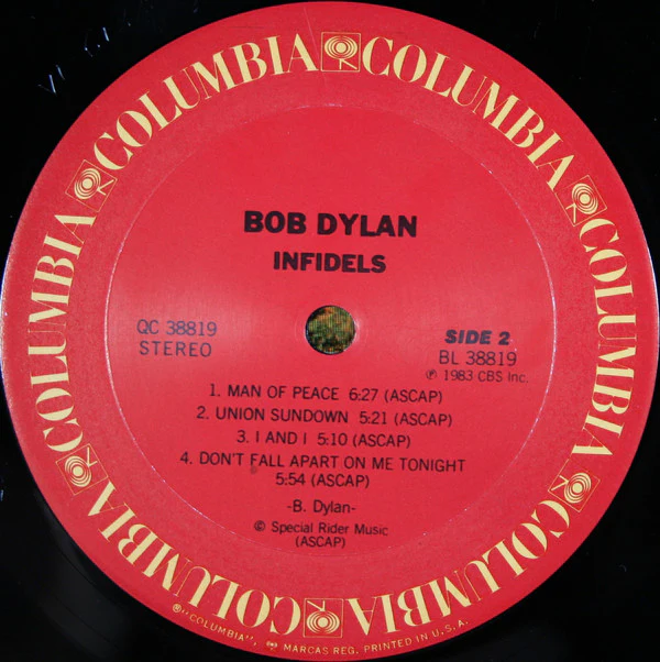 Bob Dylan - Infidels (LP, Album, Pit) (Very Good Plus (VG+)) - Image 4