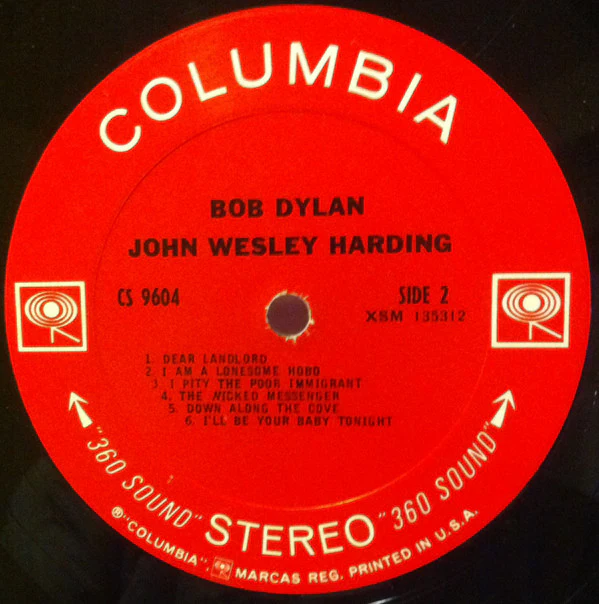 Bob Dylan - John Wesley Harding (LP, Album, Pit) (Very Good Plus (VG+)) - Image 4