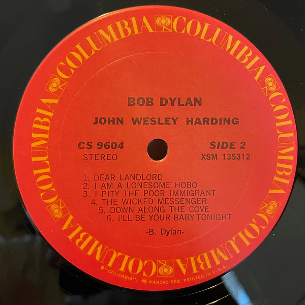 Bob Dylan - John Wesley Harding (LP, Album, RE, Pit) (Very Good Plus (VG+)) - Image 4