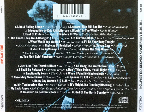 Bob Dylan - The 30th Anniversary Concert Celebration (2xCD, Album) (Very Good Plus (VG+)) - Image 2