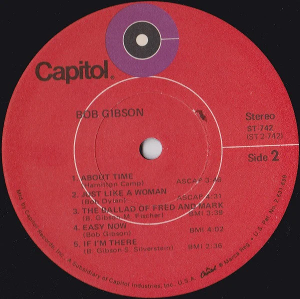 Bob Gibson - Bob Gibson (LP, Album, Red) (Near Mint (NM or M-)) - Image 4