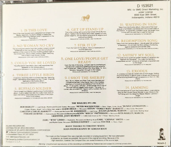 Bob Marley & The Wailers - Legend - The Best Of Bob Marley & The Wailers (CD, Comp, Club, Spe) (Very Good Plus (VG+)) - Image 2