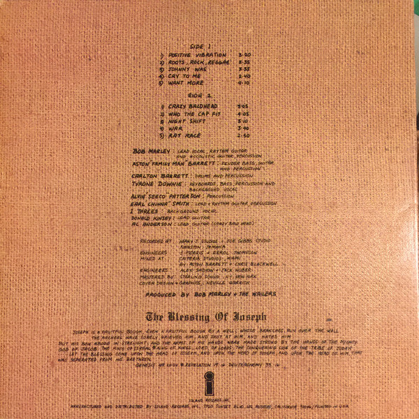Bob Marley & The Wailers - Rastaman Vibration (LP, Album, CTH) (Very Good Plus (VG+)) - Image 4