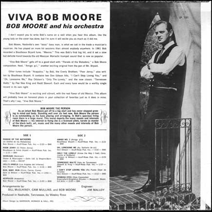 Bob Moore And His Orchestra - Viva Bob Moore (LP, Album) (Near Mint (NM or M-)) - Image 2