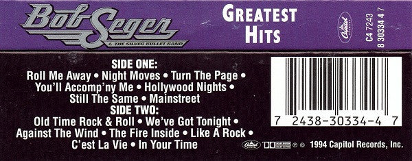 Bob Seger And The Silver Bullet Band - Greatest Hits (Cass, Comp) (Very Good Plus (VG+)) - Image 2