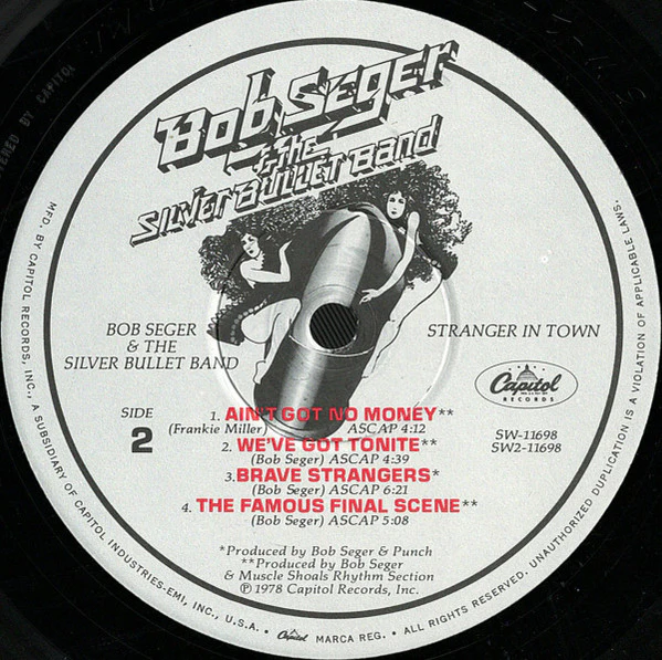 Bob Seger And The Silver Bullet Band - Stranger In Town (LP, Album, Win) (Very Good Plus (VG+)) - Image 4