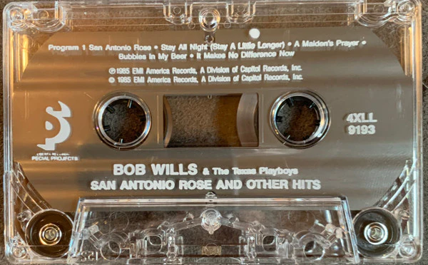 Bob Wills & His Texas Playboys - San Antonio Rose And Other Hits (Cass, Comp) (Very Good Plus (VG+)) - Image 2